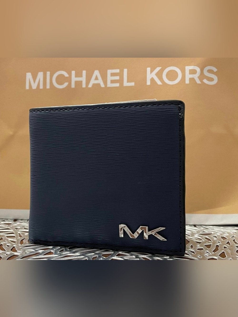 Michael Kors Dark Navy Saffiano Bifold Wallet
